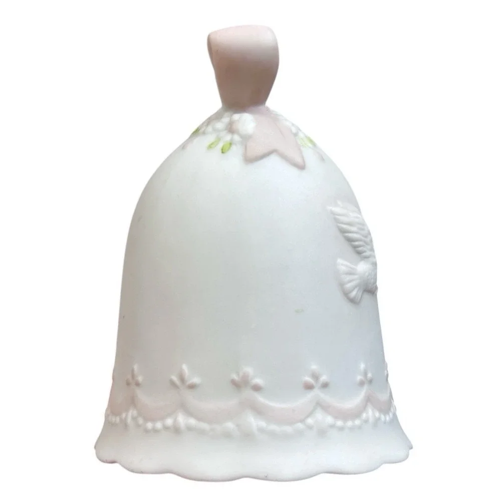 Vintage LEFTON Christopher Collection Bisque Porcelain Wedding Bell TWL00944